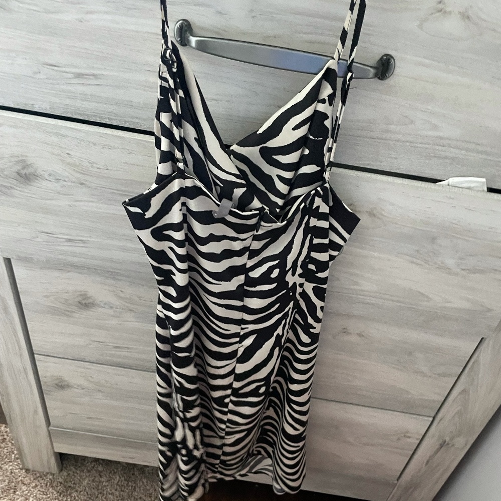 COPY - Urban outfitters COWL neck zebra print mini dress